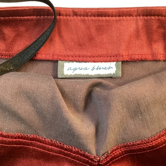 Aqua Blues tank 90’s red shiny spaghetti strap - Picture 3 of 10